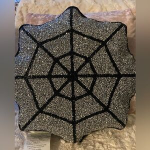 Halloween Rhinestone Spiderweb Pillow